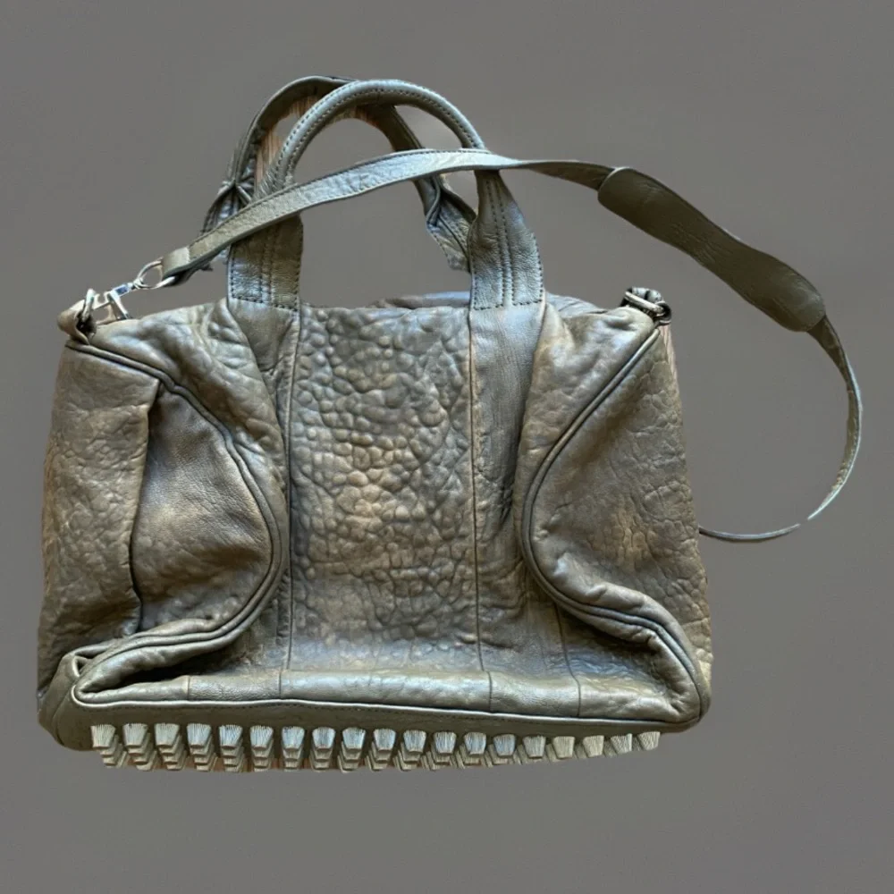 Alexander Wang Rocco Bag Mushroom Grey Pebbled Leather Silver Hardware $1295 men